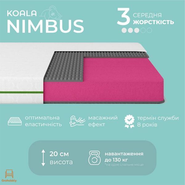 Матрац ортопедичний ТМ Ismart Koala Nimbus 160х200 см безпружинний (ISM-051164)