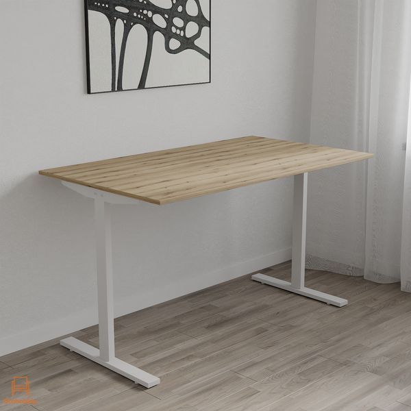 Стол письменный Space Ferrum-decor 750x1000x600 Белый металл ДСП Дуб Евок Прибрежный 16 мм (FRD-107854)