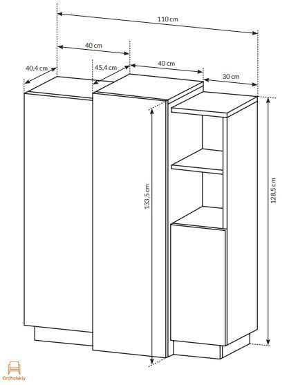 Комод Perfect Home 3Д / 3D 3-дверный 3D/110 Белый/дуб золотой крафт (PFH-091042)