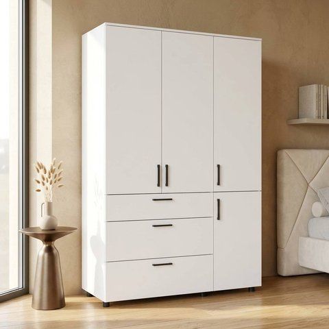 Шкаф для одежды Doros Торн Белый 3 ДСП/3Ш (полки) 135х51.6х200 (DRS-012056)