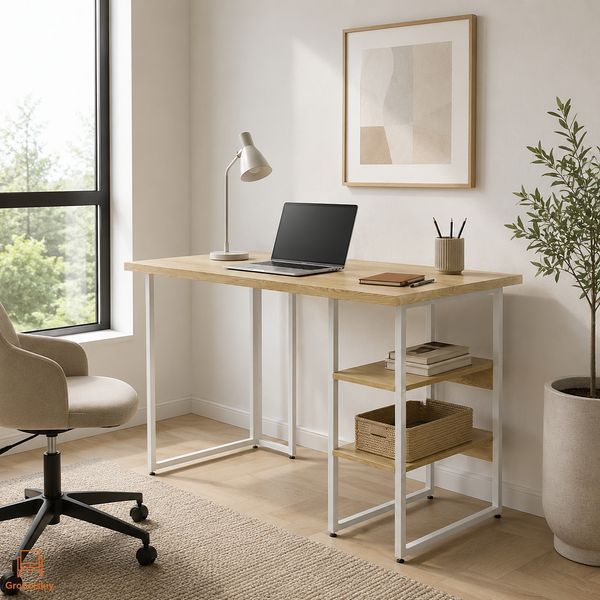 Стіл письмовий Кевін Ferrum-decor 75x120x60 Білий метал ДСП Дуб Кремона Торро 32 мм (FRD-108163)