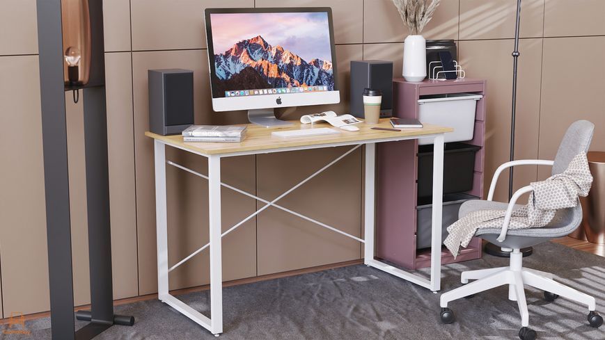 Комп'ютерний стіл Ferrum-decor Дейв 75x140x70 білий ДСП Дуб Артизан 32 мм (FRD-107056)