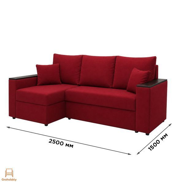 Угловой ортопедический диван Мекко Senator 2500x1500 Lux Акционная ткань Bagama 46 (MEK-161736)