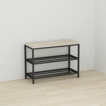 Банкетка универсальная Ferrum-decor Слайм 45x63x26 черный ДСП Дуб Сонома 16мм (FRD-104072)