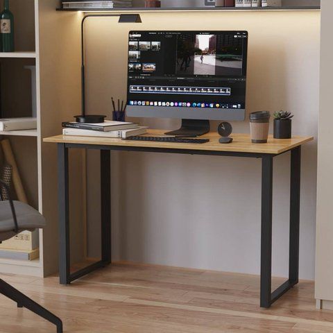 Письменный стол Кнап 2 Ferrum‑decor чёрный металл дуб Артизан