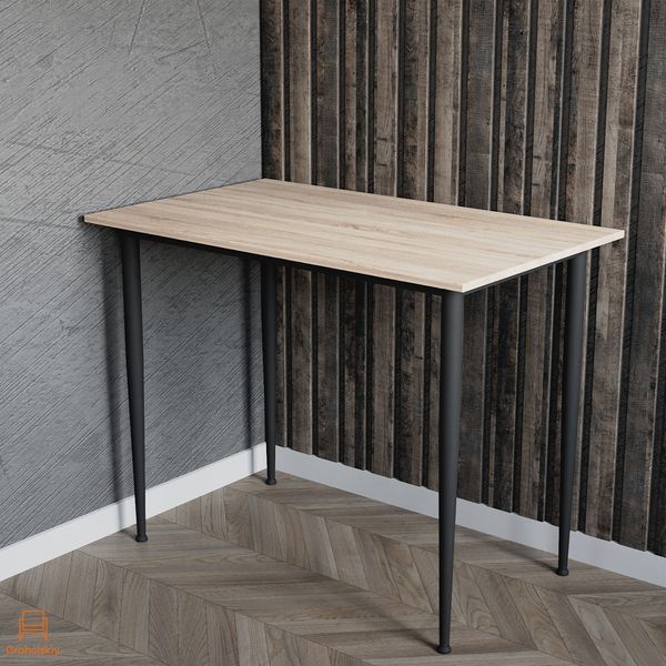 Стол универсальный Prime Ferrum-decor 750x1200x700 Черный металл ДСП Дуб Сонома 16 мм (FRD-107666)