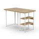 Стол письменный Кевин Ferrum-decor 75x100x70 Белый металл ДСП Дуб Евок Прибрежный 32 мм (FRD-108067)