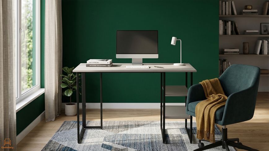 Стол письменный Кевин Ferrum-decor 75x100x60 Черный металл ДСП Кашемир 16 мм (FRD-108117)