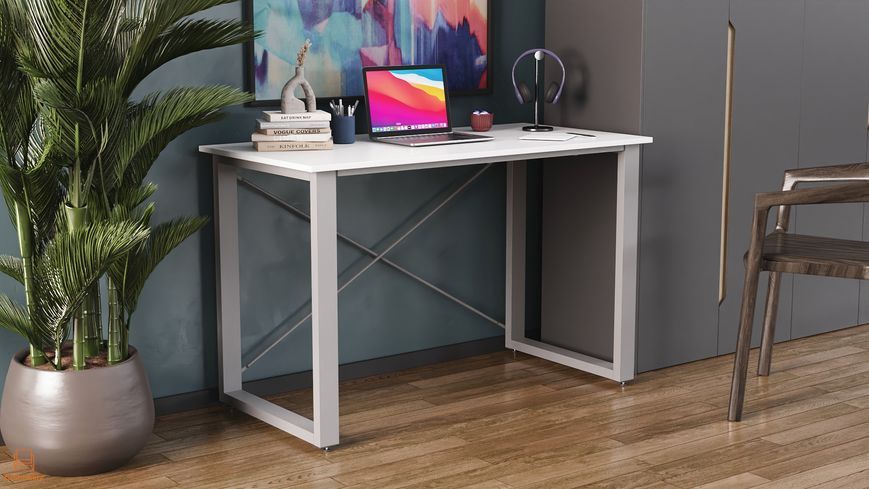 Письмовий стіл Ferrum-decor Драйв 750x1200x700 Сірий метал ДСП Біле 16 мм (FRD-103178)