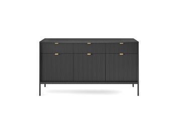 Комод Perfect Home Новая/Nova 3-дверный с 3 ящиками и черными ножками KSZ154 Черный (PFH-091246)