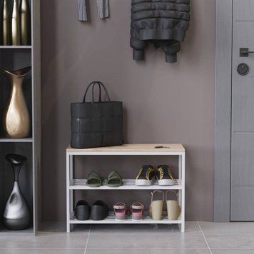 Банкетка универсальная Ferrum-decor Слайм 45x63x26 белый ДСП Дуб Сан-Марино 16мм (FRD-104076)