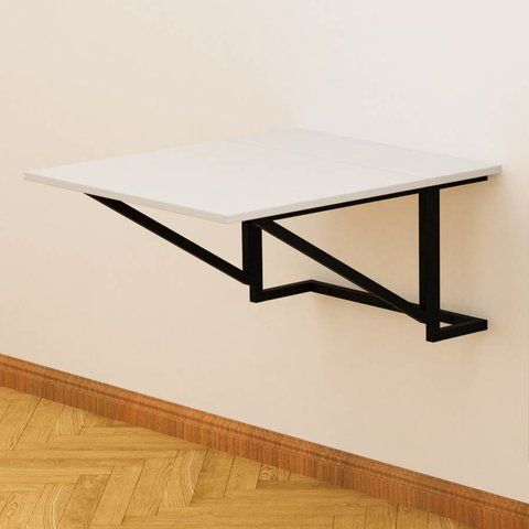 Раскладной стол Александр 1 Ferrum‑decor чёрный металл белое ДСП