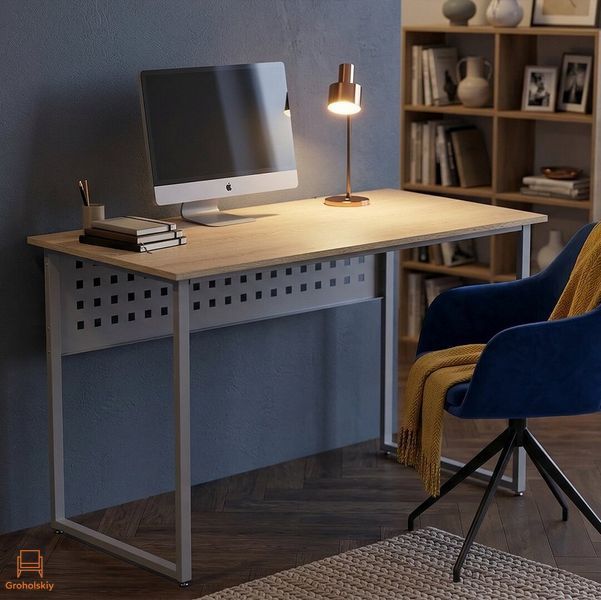 Стол письменный Майк Ferrum-decor 75x140x70 Серый металл ДСП Дуб Кремона Торро 32 мм (FRD-108368)