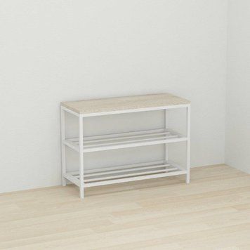 Банкетка универсальная Ferrum-decor Слайм 45x63x26 белый ДСП Дуб Сонома 16мм (FRD-104077)