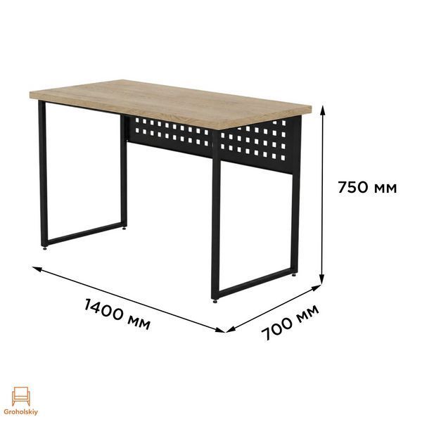 Стол письменный Майк Ferrum-decor 75x140x70 Черный металл ДСП Дуб Кремона Канолло 16 мм (FRD-108219)