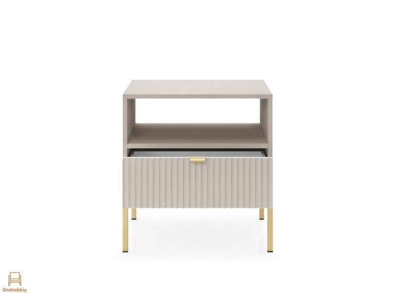 Тумба приліжкова Perfect Home Нова / Nova з 1 шухлядою і золотими ніжками S54 Кашемір (PFH-091255)