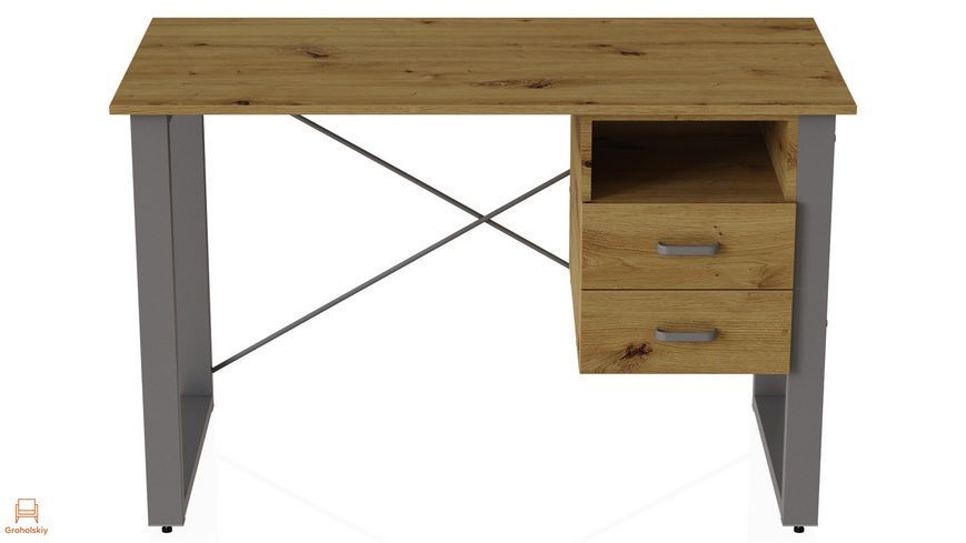 Письменный стол с ящиками Ferrum-decor Оскар 750x1400x600 металл Серый ДСП Дуб Артизан 16 мм (FRD-103253)