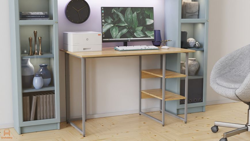 Комп'ютерний стіл Ferrum-decor Кевін 75x100x70 сірий ДСП Дуб Артизан 16 мм (FRD-107212)