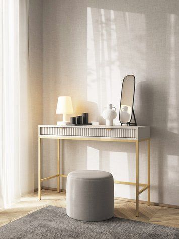 Стол туалетный Perfect Home Новая/Nova с 2 ящиками и золотыми ножками T104 Кашемир (PFH-091271)