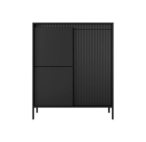 Комод высокий Perfect Home Сенсо / Senso 3-дверный 3D Черный (PFH-091134)