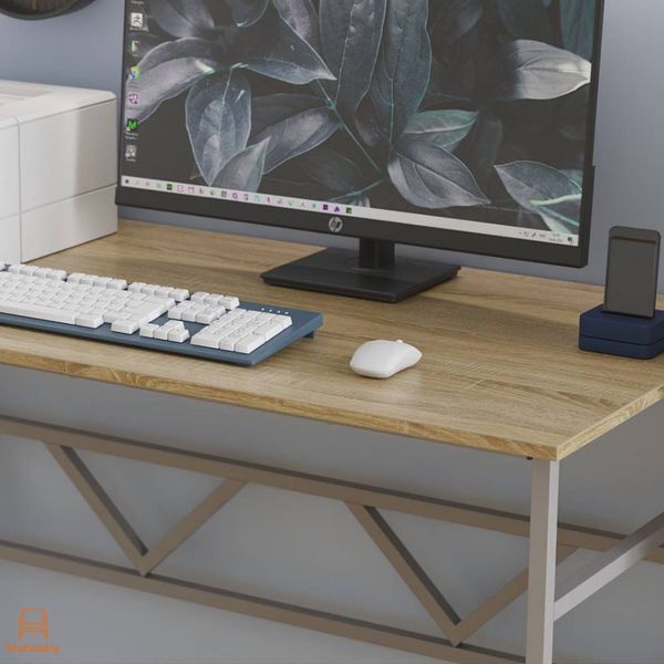Письмовий стіл Ferrum-decor Райан 75x140x60 сірий ДСП Дуб Сонома 16мм (FRD-101612)