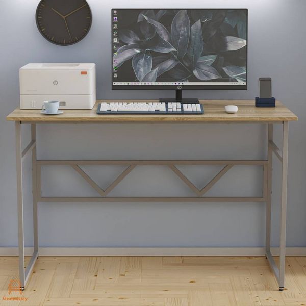 Письмовий стіл Ferrum-decor Райан 75x140x60 сірий ДСП Дуб Сонома 16мм (FRD-101612)