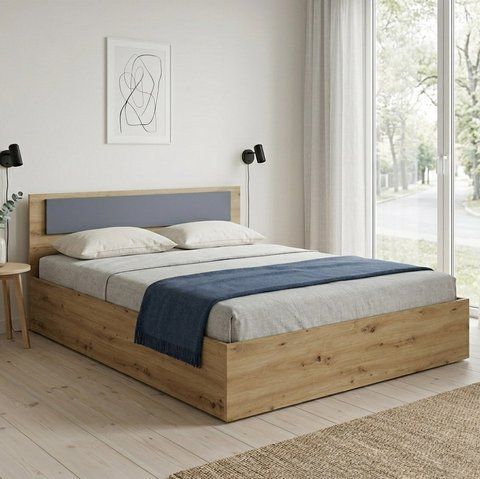 Кровать Doros Ронди Двуспальная Дуб Артизан/Антрацит 160&times;200 (44900532) (DRS-012164)