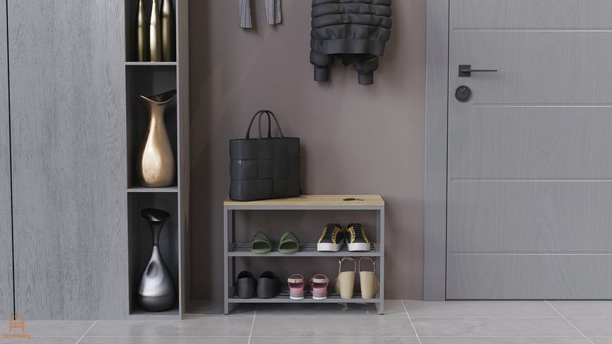 Банкетка универсальная Ferrum-decor Слайм 45x63x26 серый ДСП Дуб Сонома 16мм (FRD-104082)