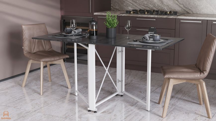 Стіл‑книга трансформер Ferrum‑decor Оріон 2 білий метал сосна кембра