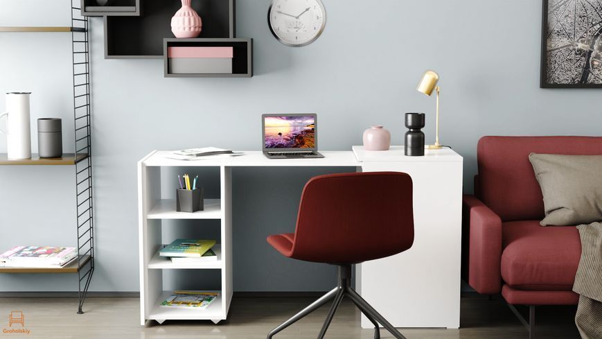 Стол-тумба трансформер Смарт 1/1 Ferrum-decor 750x1450x500 ДСП Белое 16 мм (FRD-105067)