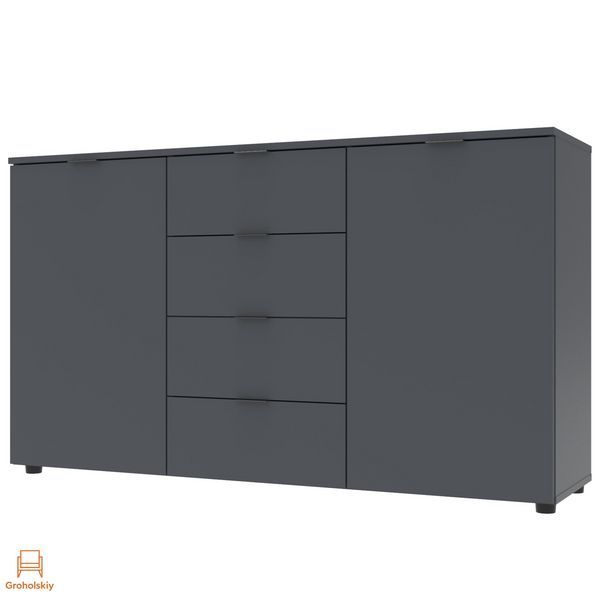 Комод у спальню Doros Рон 5 140х38х81 см Графіт (DRS-011301)
