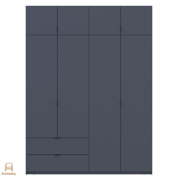 Шафа розпашна с антресолью Doros Лукас 180х50х240 см Графіт (DRS-011192)