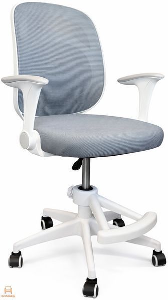 Кресло вращающееся детское с подставкой для ног PERFECT KIDS PANDA GRAY Perfect Home Серый (PFH-092110)