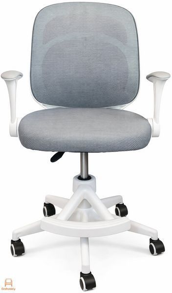 Кресло вращающееся детское с подставкой для ног PERFECT KIDS PANDA GRAY Perfect Home Серый (PFH-092110)