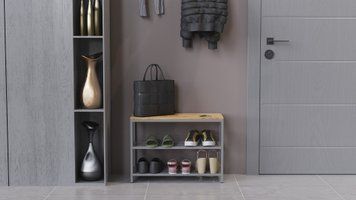Банкетка универсальная Ferrum-decor Слайм 45x63x26 серый ДСП Дуб Дуб Артизан 16мм (FRD-106863)