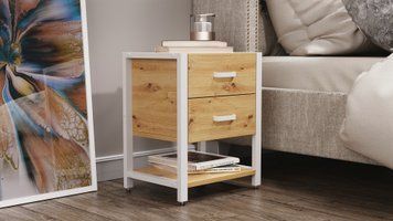 Тумба універсальна Ferrum-decor Вів'єн 2/1 50x41x40 білий ДСП Дуб Артизан 16 мм (FRD-106868), Дуб артизан