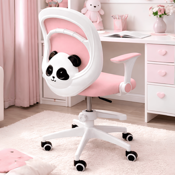 Крісло обертове дитяче з підставкою для ніг PERFECT KIDS PANDA PINK Perfect Home Рожевий (PFH-092111)