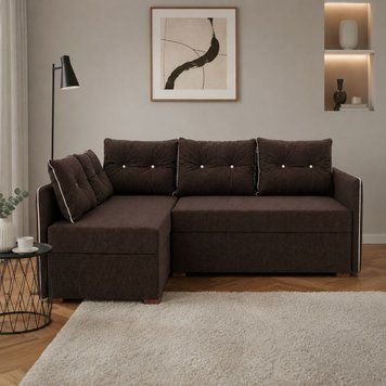 Угловой диван ортопедический Мекко Meet 2080х1430 Lux ткань Bagama 11 (MEK-161196)