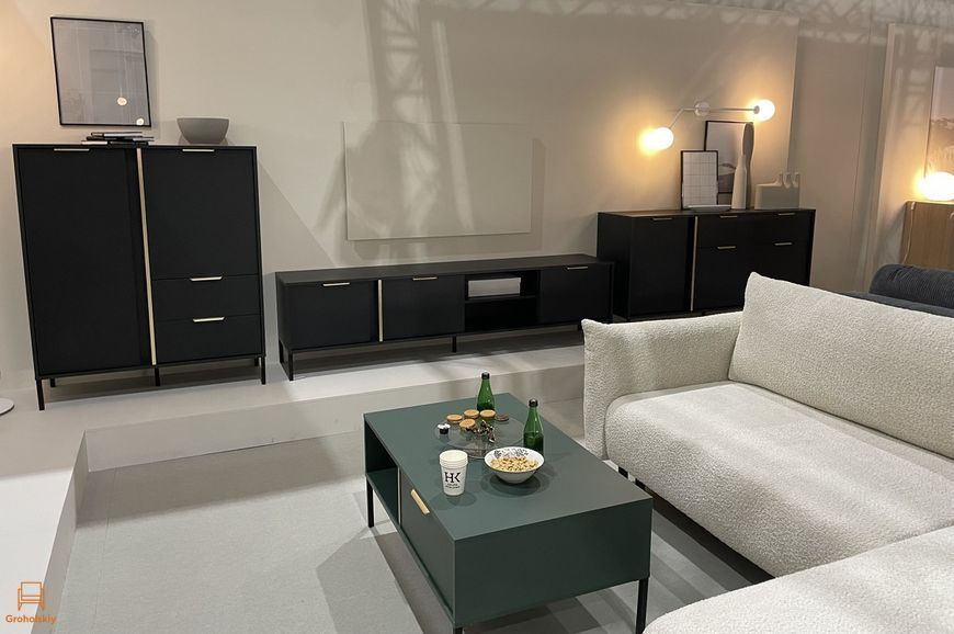 Комод высокий Perfect Home Ларс/Lars 2-дверный с 2 ящиками 2D2S/104 Антрацит (PFH-091020)