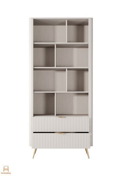 Стеллаж Perfect Home Ланте/Lante 2S с 2 ящиками и золотыми ножками Беж (PFH-091103)