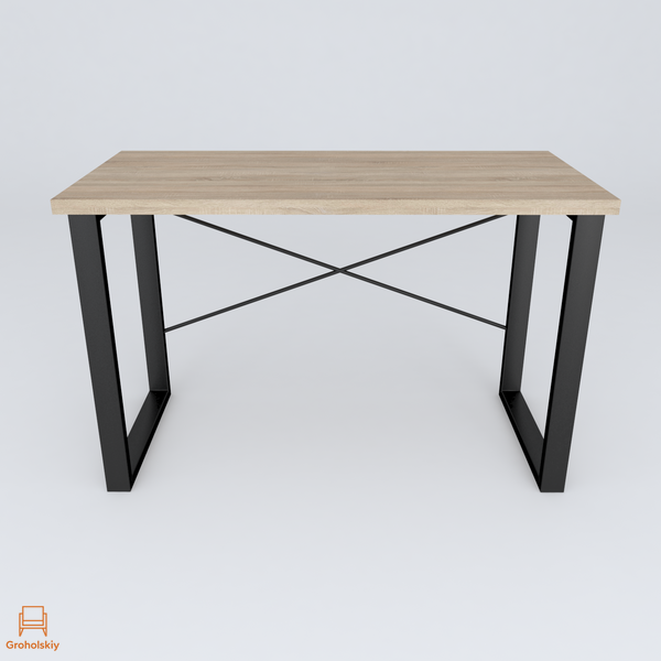 Письмовий стіл Ferrum-decor Драйв 750x1400x700 Чорний метал ДСП Дуб Сонома 32 мм (FRD-103404)
