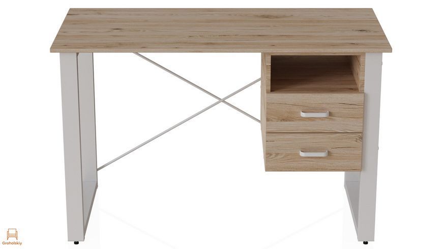 Письменный стол с ящиками Ferrum-decor Оскар 750x1200x700 металл Белый ДСП Дуб Сан-Марино 16 мм (FRD-103263)