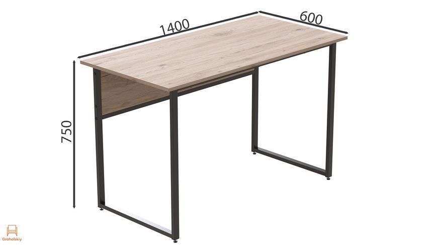 Комп'ютерний стіл Ferrum-decor Коді 75x140x60 чорний ДСП Дуб Сан-Марино 16мм (FRD-103754)
