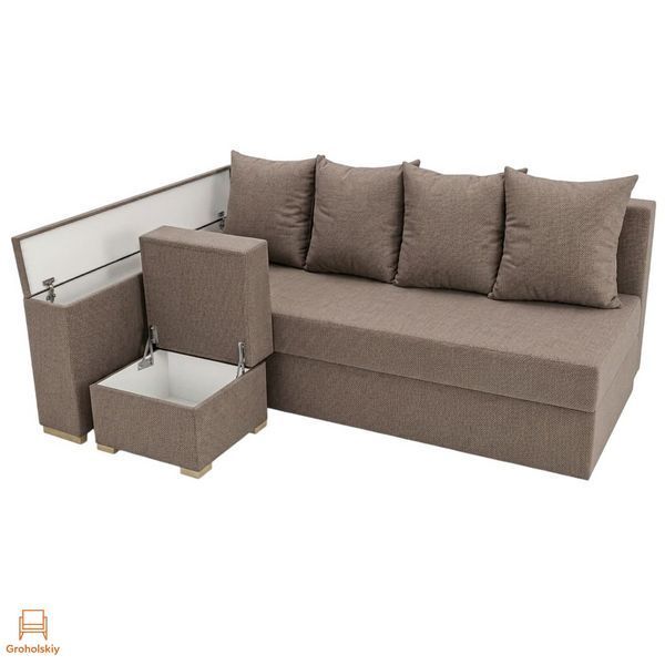 Угловой ортопедический диван Мекко Cube 2250&times;1430 Gold III категория Austin 3 Antelope (MEK-161550)