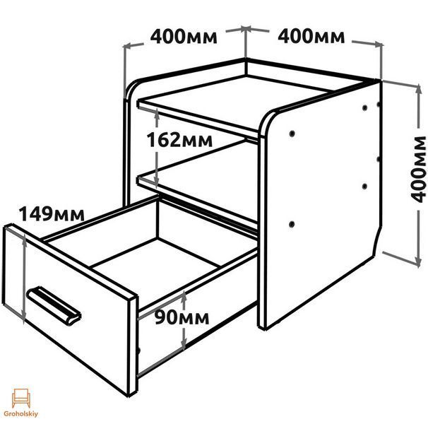 Тумба біля ліжка Еверест Т-1 40х40х40 Дуб сонома/Білий (DTM-073860)