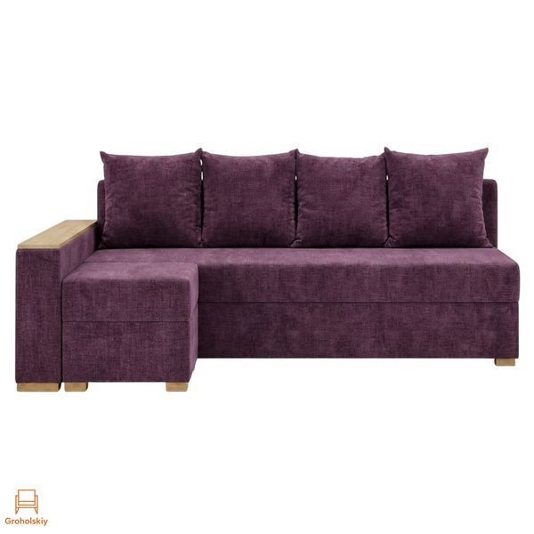 Угловой ортопедический диван Мекко Cube 2250&times;1430 Gold IV категория Bestseller Plum (MEK-161551)