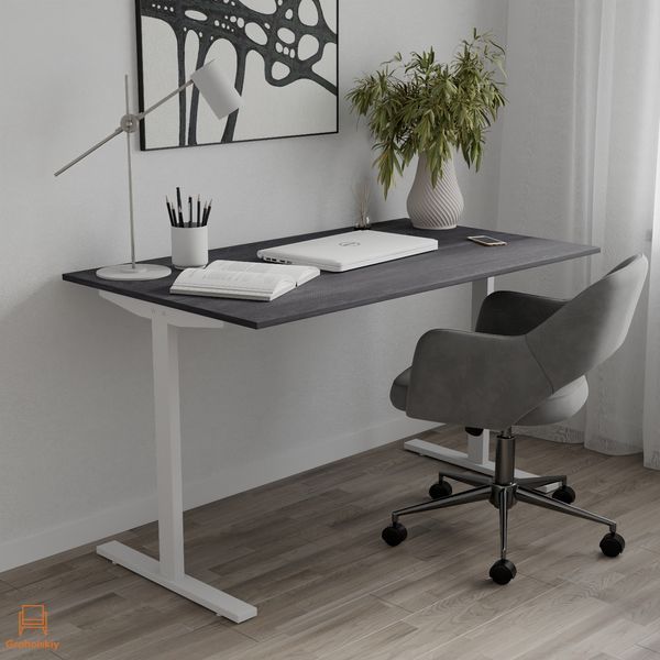 Стол письменный Space Ferrum-decor 750x1000x700 Белый металл ДСП Каштан Арвадонна 16 мм (FRD-107879)