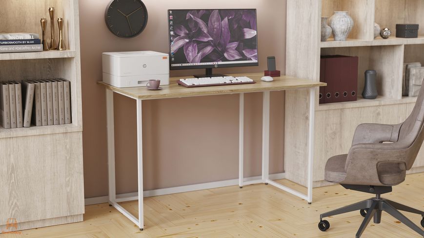 Письмовий стіл Ferrum-decor Ханна 75x100x70 білий ДСП Дуб Сонома 16мм (FRD-104021)