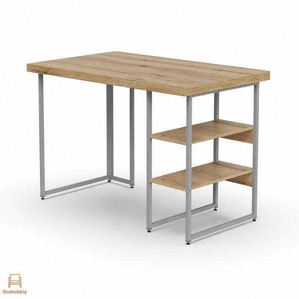 Стол письменный Кевин Ferrum-decor 75x140x70 Серый металл ДСП Дуб Евок Прибрежный 32 мм (FRD-108080)