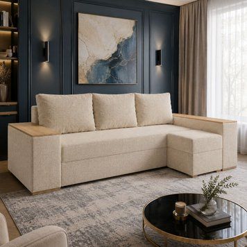 Угловой ортопедический диван Мекко Cube Comfort 2650x1600 Bonel Standart Hard Plus IІІ категория Austin 1 Ivory (MEK-161754)